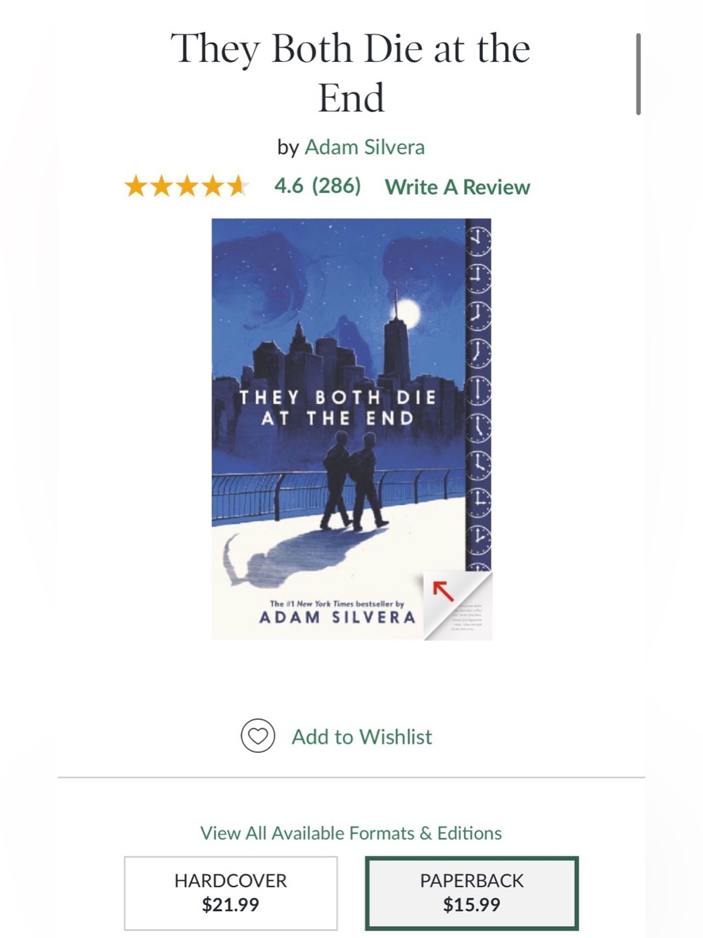 They Both Die at the End by Adam Silvera